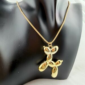 Dog love unique Gold Balloon Dog Pendant Necklace plastic